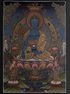 Medicine Buddha (Brocadeless Thangka)