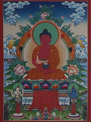 Amitabha Buddha (Brocadeless Thangka)