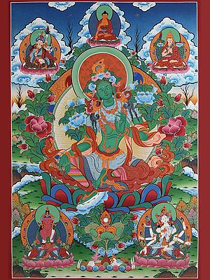 Goddess Green Tara (Brocadeless Thangka)