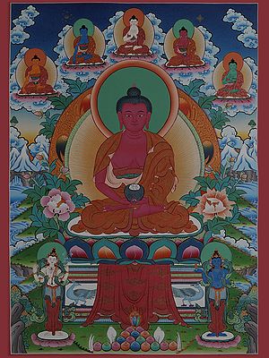 Amitabha Buddha (Brocadeless Thangka)