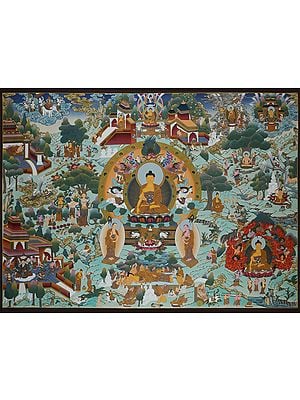 Lord Buddha Story (Brocadeless Thangka)