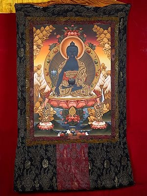 Medicine Buddha (With Brocade Thangka)