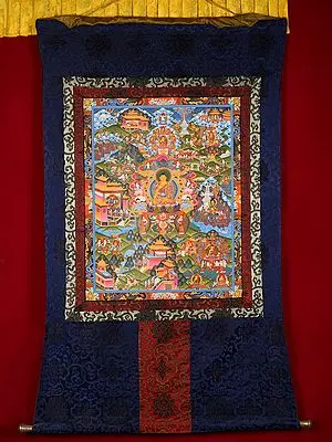 Life of Buddha (With Brocade Thangka)