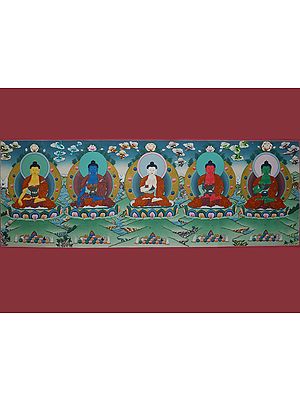 Panch Buddha (Brocadeless Thangka)