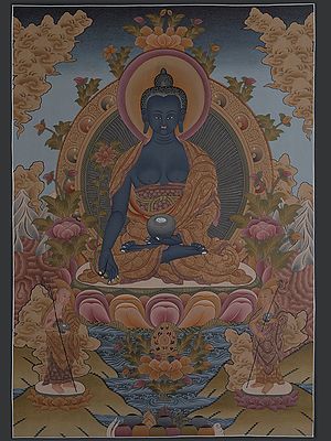 Medicine Buddha (Brocadeless Thangka)