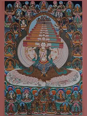 Dukkar (Sitatapatra) - A Powerful Deity That Dispels Evil Spirits (Brocadeless Thangka)