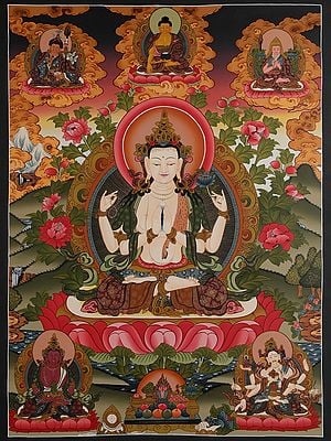 Chenrezig (Avalokiteshvara) (Brocadeless Thangka)