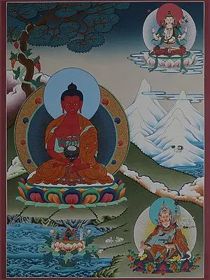 Amitabha Buddha (Brocadeless Thangka)