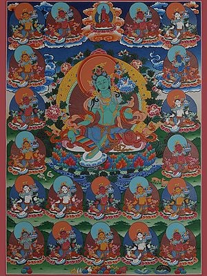 Twenty One Goddess Tara (Brocadeless Thangka)