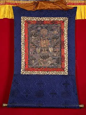 Buddha's Life Thangka (With Brocade)