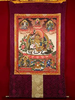 Singh Kubera Thangka (With Brocade)