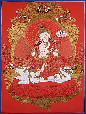 Samantabhadra - Tibetan Buddhist (Brocadeless Thangka)