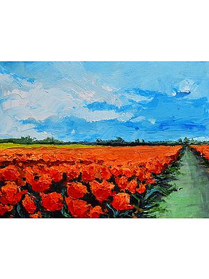 Tulip Meadows (Grass Land) | Acrylic on Canvas | By Mitisha Vakil