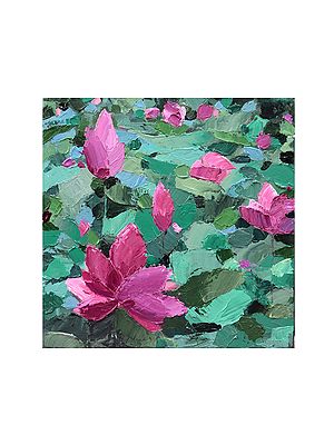 Many Lotus Flower | Acrylic on Canvas | By Mitisha Vakil