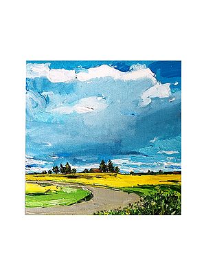 Into the Yellow Fields with Blue Skies | Acrylic on Canvas | By Mitisha Vakil