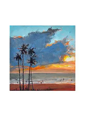 Sunset at Beach | Acrylic on Canvas | By Mitisha Vakil