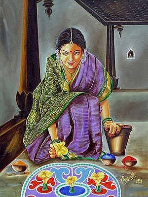 Beauty Revealed - A 5000 Years Old Artistic Heritage | Oil on Canvas Painting by V. Ragunath