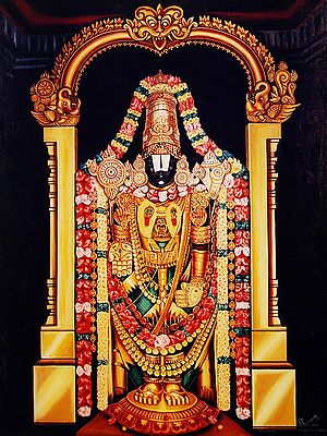 Lord Balaji (Venkateswara) | Oil on Canvas Painting by V. Ragunath