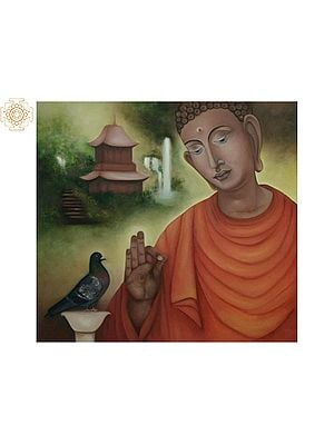 Sangham Saranam - Buddha | Oil On Canvas | By Jolly Sharma