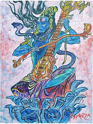 Painting of Vinadhara Shiva | Acrylic Painting by Chetan Gautam
