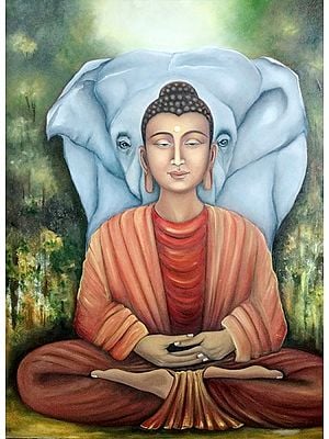 Gaj Gautam - Buddha | Oil on Canvas | By Jolly Sharma