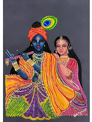 Divine Pair of Radha Krishna | Painting by Rashi Agrawal