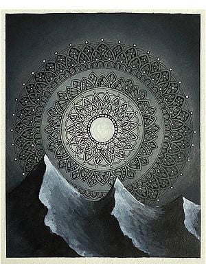 Mandala with Mountains Night View | Painting by Rashi Agrawal