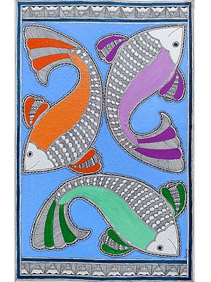 Trio of Fishes | Acrylic on Paper | By Abhilasha Raut