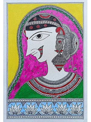 Jhumka Girl | Acrylic on Paper | By Abhilasha Raut