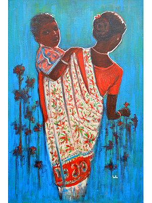She Cares | Painting by Usha Shantharam