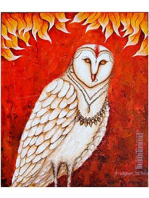 The Laksmi Owl | Acrylic On Canvas | By Anirban Seth
