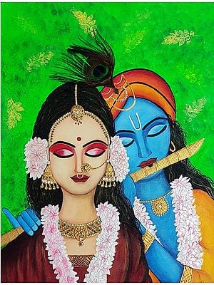 Radha Krishna | Acrylic Mixed Media | By Reshuka