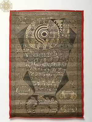 Lord Krishna Life Story Inside The Fish | Patachitra Painting on Palm Leaf