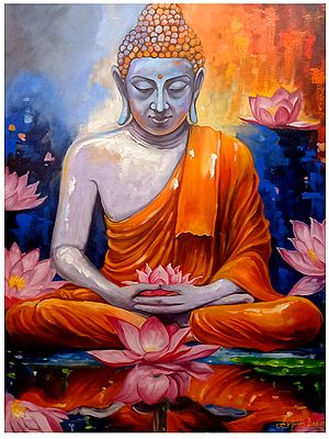 Buddha On Meditation | Acrylic On Canvas | By Arjun Das