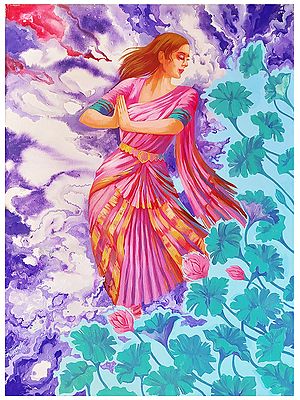 Bharatnatyam Mudra | Oil and Acrylic on Canvas | By Sonali S Iyengar