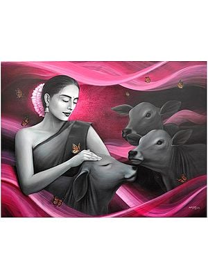 Love of Beauty and Nature | Acrylic Painting on Canvas | Mahadev Swarnakar