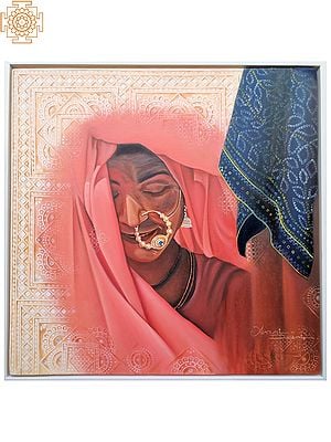 Lajja | Oil on Canvas Painting by Avani Mayank Desai | Wood Framed