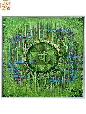 Anahat Chakra | Acrylic on Canvas Painting by Avani Mayank Desai | Wood Framed