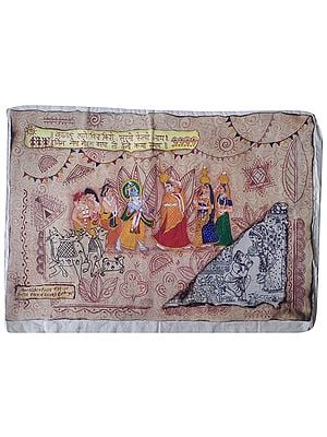 Gopala - As Makhan Chor | Natural Pigments On Cloth Canvas | By Ekta Jain
