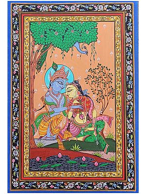 Radha Krishna - Bond of Love | Natural Colors on Canvas | By Sachikant