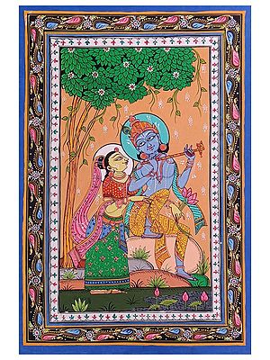 Radha Krishna Natural Colors Painting on Canvas | By Sachikant