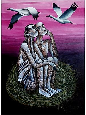 In the Search for A Shelter | Acrylic on Canvas | By Ranjith Raghupathy