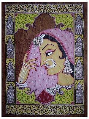 Rani Saa - Rajasthani Painting | Poster and Acrylic on Paper | By Subhankar Pramanik