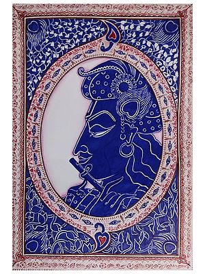 Murlidhar Krishna in Blue | Ball and Gel Pen on Paper | By Subhankar Pramanik
