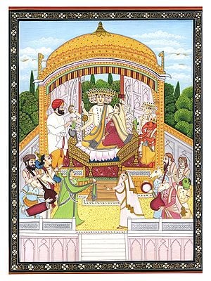 Shrinathji Kamal Talai | Art by Sandeep on Handmade Hard Paper Water Color