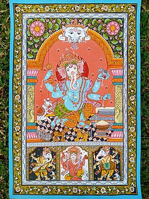 Siddhi Vinayak Patachitra Painting | Stone Color Painting | By Biswajit Swain