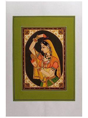 Mughal Bani Thani Painting | Natural Stone Color on Paper | By Art Zeal