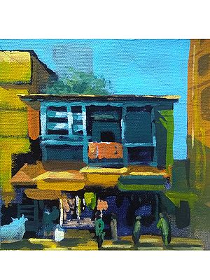 Village Home | Acrylic on Canvas Art by Harshad Godbole
