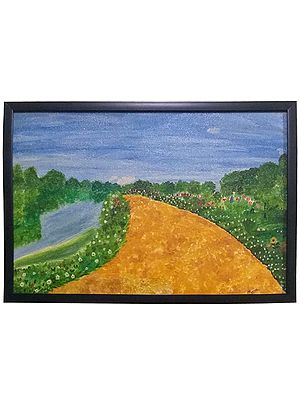 Path Of Life - Landscape Painting | Oil On Canvas | By Mansee Agarwal | With Frame