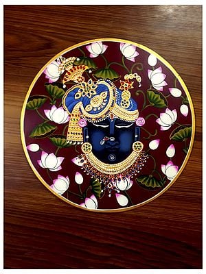 Shrinath Ji Face and Lotus on MDF Plate | By Jagriti Bhardwaj